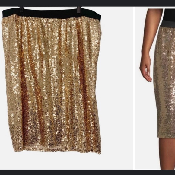 Gold sequin skirt - Picture 1 of 3